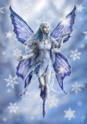 Anne Stokes Weihnachtskarte Snowflake Fairy