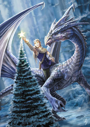 Anne Stokes Weihnachtskarte Winter Fantasy