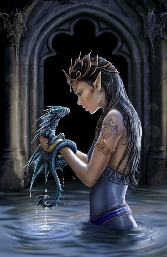 Anne Stokes Grußkarte Water Dragon