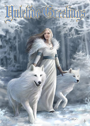 Anne Stokes Weihnachtskarte Winter Guardians