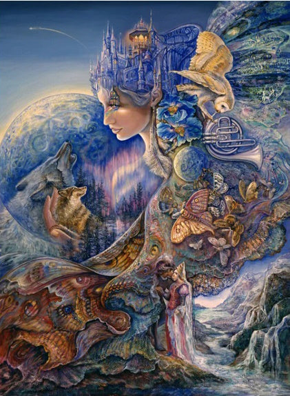 Josephine Wall Grußkarte Once in a Blue Moon